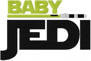 Baby jedi sword embroidery design