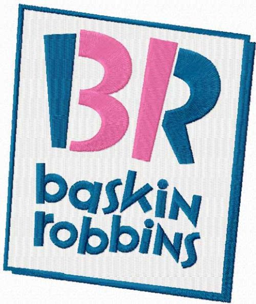 Baskin Robbins logo machine embroidery design