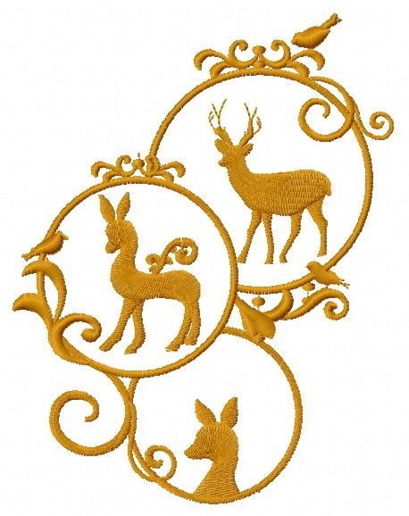 Christmas decoration with deer 4 machine embroidery design