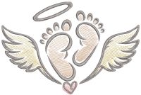 Baby Feet Angel Wings embroidery design