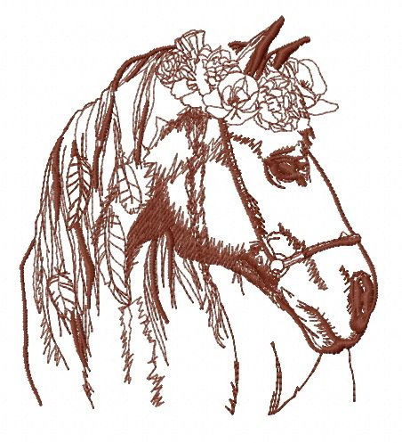 Romantic horse 9 machine embroidery design