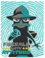 Perry the Platypus furball the attitude embroidery design