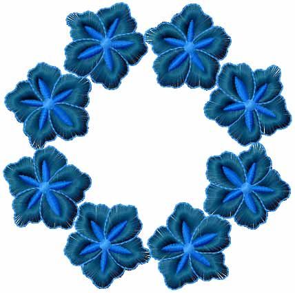 Dark blue flowers free embroidery design