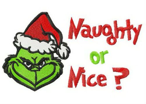 Grinch Naughty or Nice? machine embroidery design