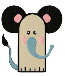 Elephant glove embroidery design