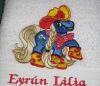Personalized towel with machine embroidery design
