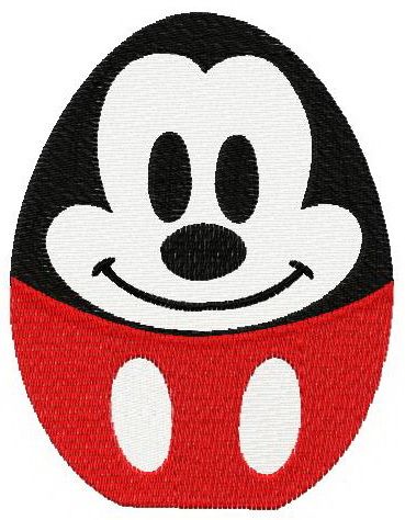 Mickey egg machine embroidery design