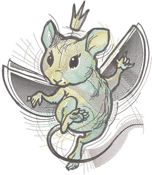 Dancing Mouse Queen embroidery design