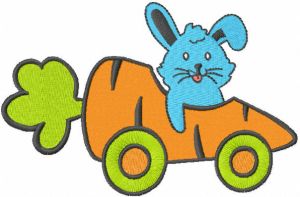 Bunny carrotmobil embroidery design