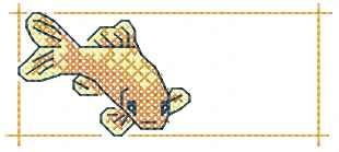 Gold fish cross stitch free embroidery design