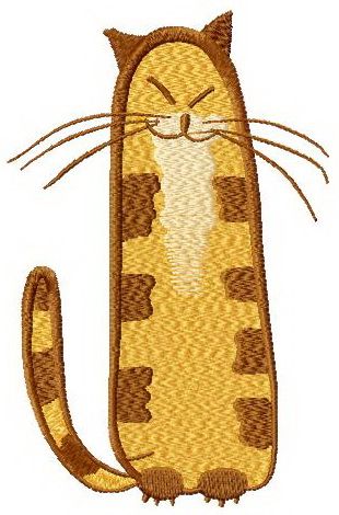 Funny striped cat machine embroidery design