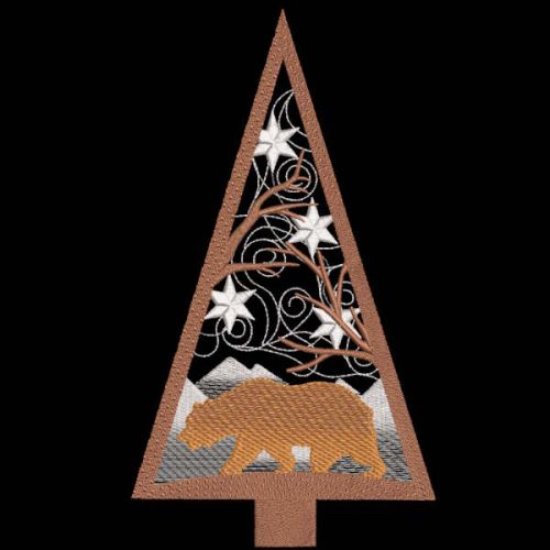 Modern Christmas bear embroidery design