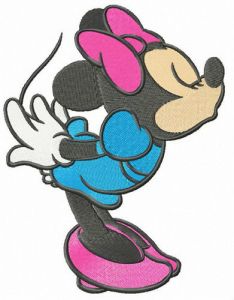 Minnie's first kiss embroidery design