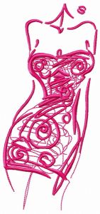 Pink cocktail dress embroidery design