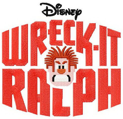 Wreck-It Ralph logo machine embroidery design