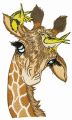 Giraffe with yellow birdies embroidery design