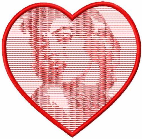 Marilyn Monroe heart frame free embroidery design
