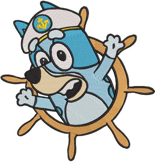 Bluey captain embroidery design