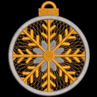 Christmas ball gold and silver embroidery design