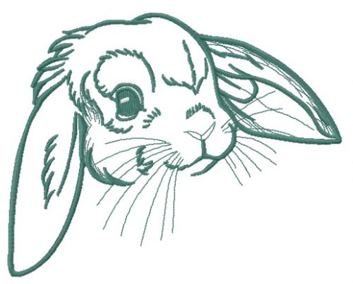 Lop-eared bunny 7 machine embroidery design