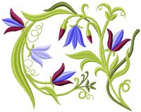 Bells flowers free machine embroidery design