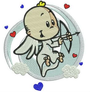 Baby cupid embroidery design