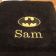 Batman logo design on towel embroidered