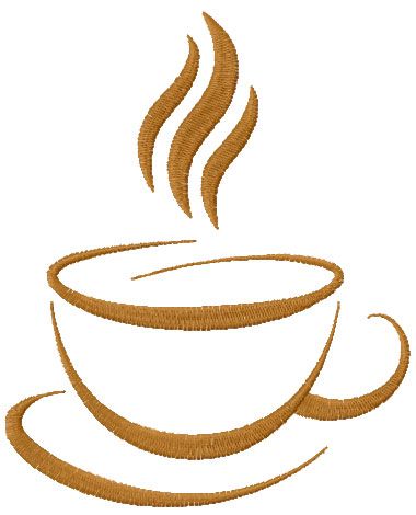 Coffee cup free embroidery design 2