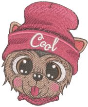 Winter cool dog embroidery design