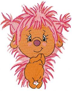 Pink hedgehog embroidery design