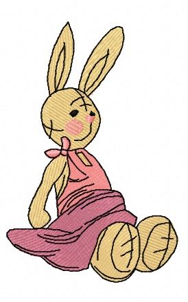 Bunny toy machine embroidery design