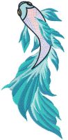 Blue dragon fish embroidery design
