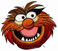 Animal smiling embroidery design