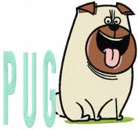 Pug Mel embroidery design