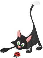 Cat and ladybug embroidery design