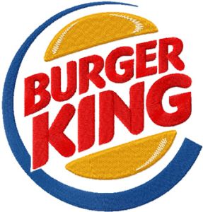 Burger King logo embroidery design