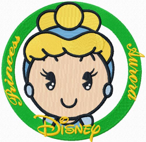 Disney Cuties Aurora badge machine embroidery design