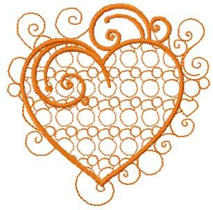 Vintage heart free embroidery design 3