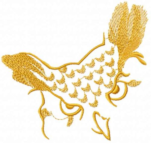 Gold owl free machine embroidery design