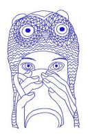 Girl in owl hat 3 embroidery design