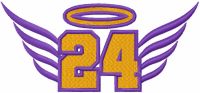 Kobe Bryant Angel Wings embroidery design