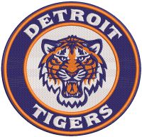Detroit Tigers round logo embroidery design