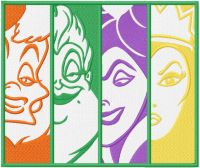 Villains friends embroidery design