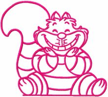 Pink Cheshire Cat embroidery design