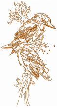 Kingfishers sketch embroidery design