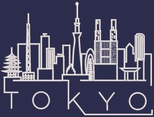 Tokyo line art embroidery design