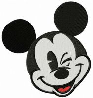 Mickey winks embroidery design