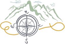 Climber's compass embroidery design
