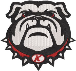 Kimberly School Bulldog logo embroidery design