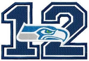 Seahawks 12th man embroidery design